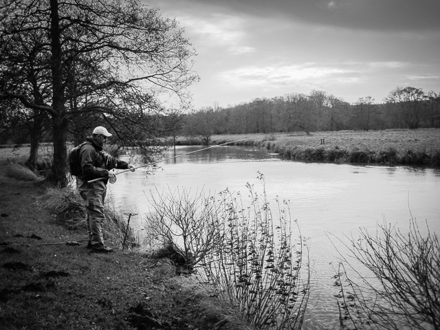 Kris Kent Grayling Society Secretary and Orvis Stockbridge Fishing Manager Trotting at Timsbury