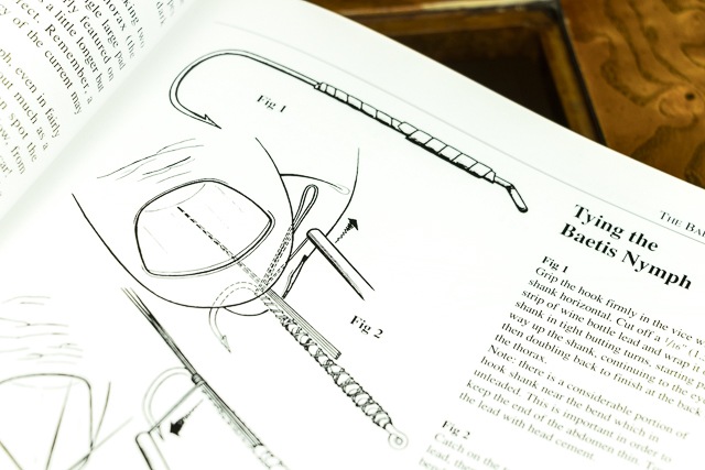 Diagram of Oliver Edwards' tying of a baetis nymph