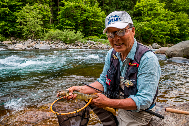 Global Ambassador Dr Ishigaki on a Main river section of the Itoshiro river system