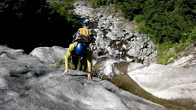 Sawanobori climber in Niigata Japan