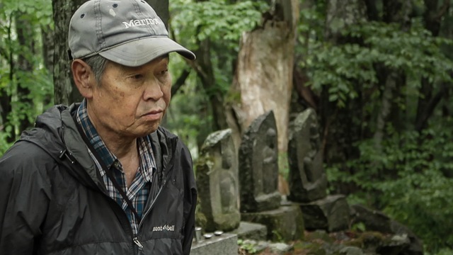 Kazuyuki Yamada at the memorial for O-Akiyama Village tragedy of 1783