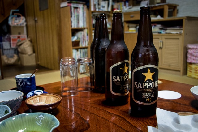 Ice cold Sapporo beer - The ideal accompaniment to a tenkara podcast